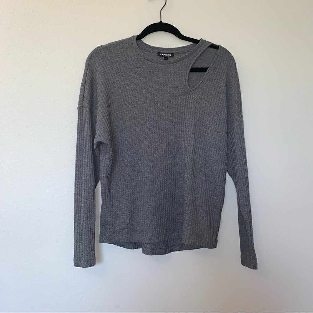 Express Waffle Knit Thermal Long Sleeve Top